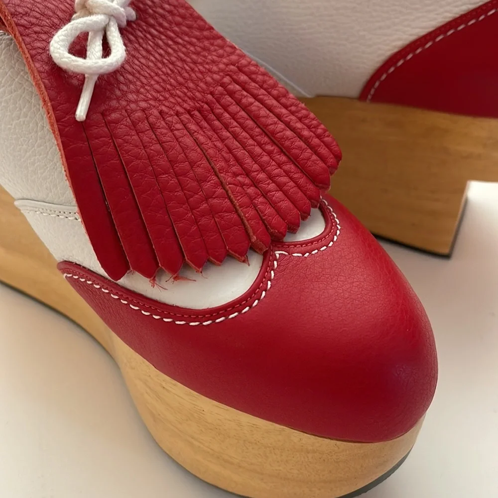 VIVIENNE WESTWOOD GOLD LABEL RED WHITE ROCKING HORSE GOLF SS09 NWT IT39 US8.5 - Picture 3 of 10